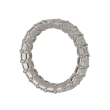 Load image into Gallery viewer, Platinum Emerald-Cut Diamond Buttercup Eternity Band
