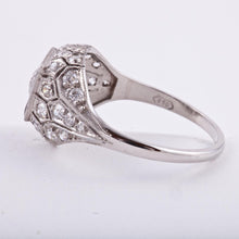 Load image into Gallery viewer, Estate Platinum Enamel &amp; Old European-Cut Diamond Ring
