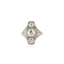 Load image into Gallery viewer, Art Deco Platinum Diamond Navette Ring
