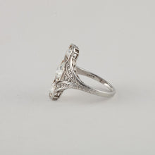 Load image into Gallery viewer, Art Deco Platinum Diamond Navette Ring
