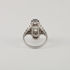 Art Deco Platinum Diamond Navette Ring