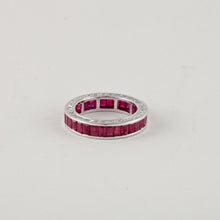 Load image into Gallery viewer, 18K White Gold Channel-Set Ruby Eternity Band
