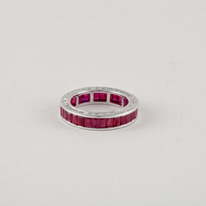 18K White Gold Channel-Set Ruby Eternity Band