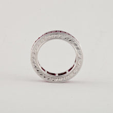 Load image into Gallery viewer, 18K White Gold Channel-Set Ruby Eternity Band
