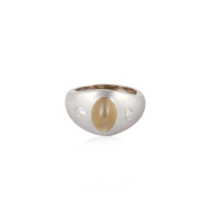 14K White Gold Cat's-Eye Chrysoberyl Ring
