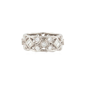 Platinum Openwork Diamond Eternity Band