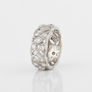 Platinum Openwork Diamond Eternity Band