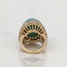 Load image into Gallery viewer, 18K Gold Turquoise and Diamond Ring
