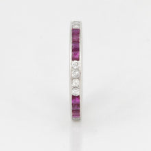 Load image into Gallery viewer, Platinum Ruby and Diamond Eternity Band
