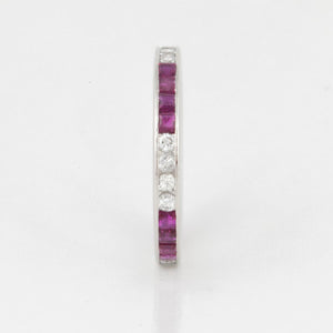 Platinum Ruby and Diamond Eternity Band