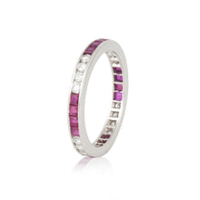 Load image into Gallery viewer, Platinum Ruby and Diamond Eternity Band
