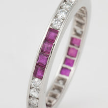 Load image into Gallery viewer, Platinum Ruby and Diamond Eternity Band
