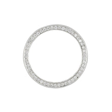 Load image into Gallery viewer, Platinum Channel-Set Princess-Cut Diamond Eternity Band with Round Diamond Sides
