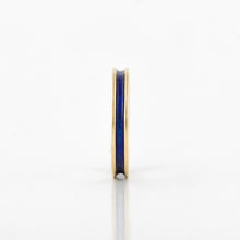 Load image into Gallery viewer, 18K Gold Blue Enamel Band
