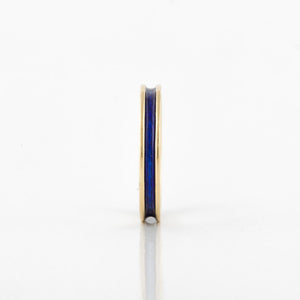 18K Gold Blue Enamel Band