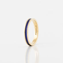 Load image into Gallery viewer, 18K Gold Blue Enamel Band
