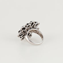 Load image into Gallery viewer, 18K White Gold Onyx and Diamond Flower Ring
