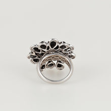 Load image into Gallery viewer, 18K White Gold Onyx and Diamond Flower Ring
