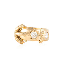 Load image into Gallery viewer, Victorian 18K Gold Diamond Buckle Ring
