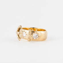 Load image into Gallery viewer, Victorian 18K Gold Diamond Buckle Ring
