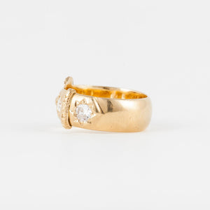 Victorian 18K Gold Diamond Buckle Ring