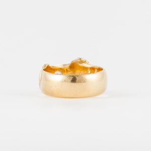 Victorian 18K Gold Diamond Buckle Ring