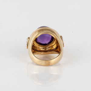 18K Gold Amethyst and Diamond Ring