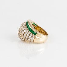 Load image into Gallery viewer, Estate Tiffany &amp; Co. 18K Gold Diamond and Emerald Ring
