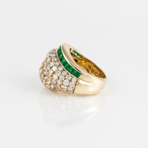 Estate Tiffany & Co. 18K Gold Diamond and Emerald Ring
