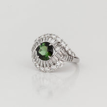 Load image into Gallery viewer, Platinum Green Tourmaline and Diamond Ring
