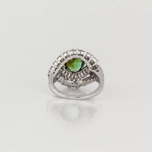 Load image into Gallery viewer, Platinum Green Tourmaline and Diamond Ring

