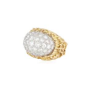 Estate David Webb 18K Gold Diamond Ring