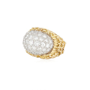 Estate David Webb 18K Gold Diamond Ring
