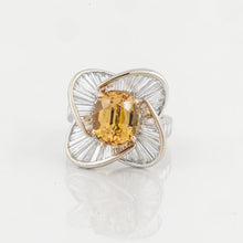 Load image into Gallery viewer, Salavetti 18K White Gold Yellow Sapphire and Diamond Ring
