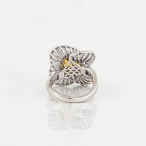 Salavetti 18K White Gold Yellow Sapphire and Diamond Ring