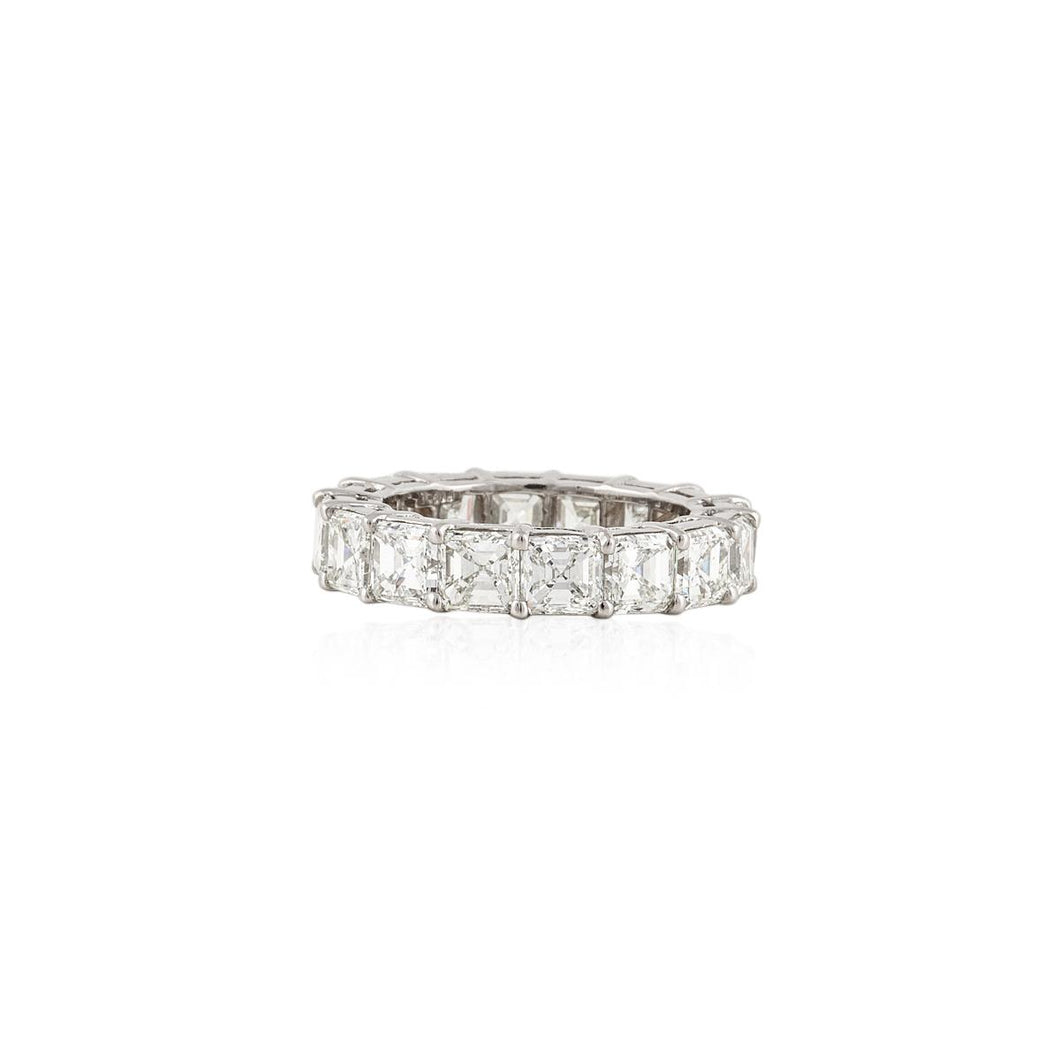 Platinum Asscher Cut Diamond Eternity Band