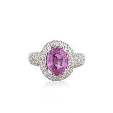 Load image into Gallery viewer, 18K White Gold Pink Sapphire and Diamond Ring
