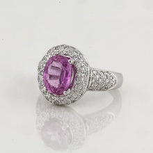 Load image into Gallery viewer, 18K White Gold Pink Sapphire and Diamond Ring
