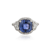 Load image into Gallery viewer, Platinum Color Change Sapphire and Diamond Ring

