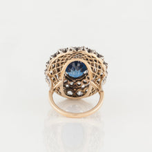 Load image into Gallery viewer, Victorian 18K Gold and Sterling Silver Sapphire and Diamond Ring
