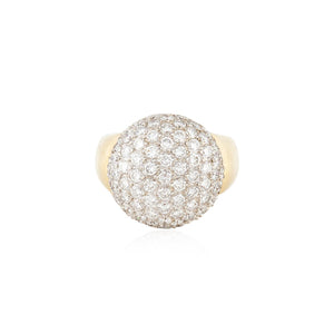 18K Two-Tone Diamond Dome Ring