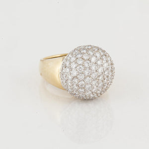 18K Two-Tone Diamond Dome Ring