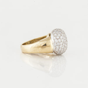 18K Two-Tone Diamond Dome Ring