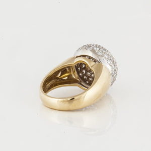 18K Two-Tone Diamond Dome Ring