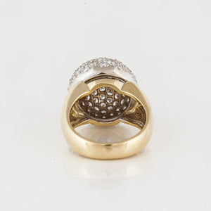 18K Two-Tone Diamond Dome Ring