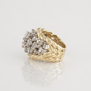 Estate Jose Hess 18K Two-Tone Gold Diamond Ring