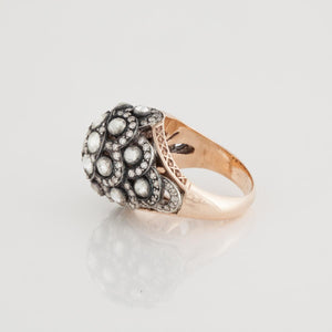 Sterling Silver and Gold Rosecut Diamond Ring