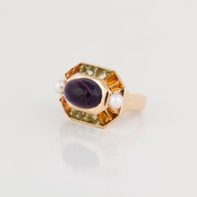 Load image into Gallery viewer, Estate Chanel 18K Gold Gemstone and Cultured Pearl Ring
