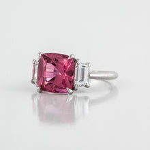 Load image into Gallery viewer, Estate Tiffany &amp; Co. Platinum Pink-Red Spinel and Diamond Ring
