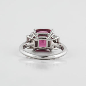 Estate Tiffany & Co. Platinum Pink-Red Spinel and Diamond Ring